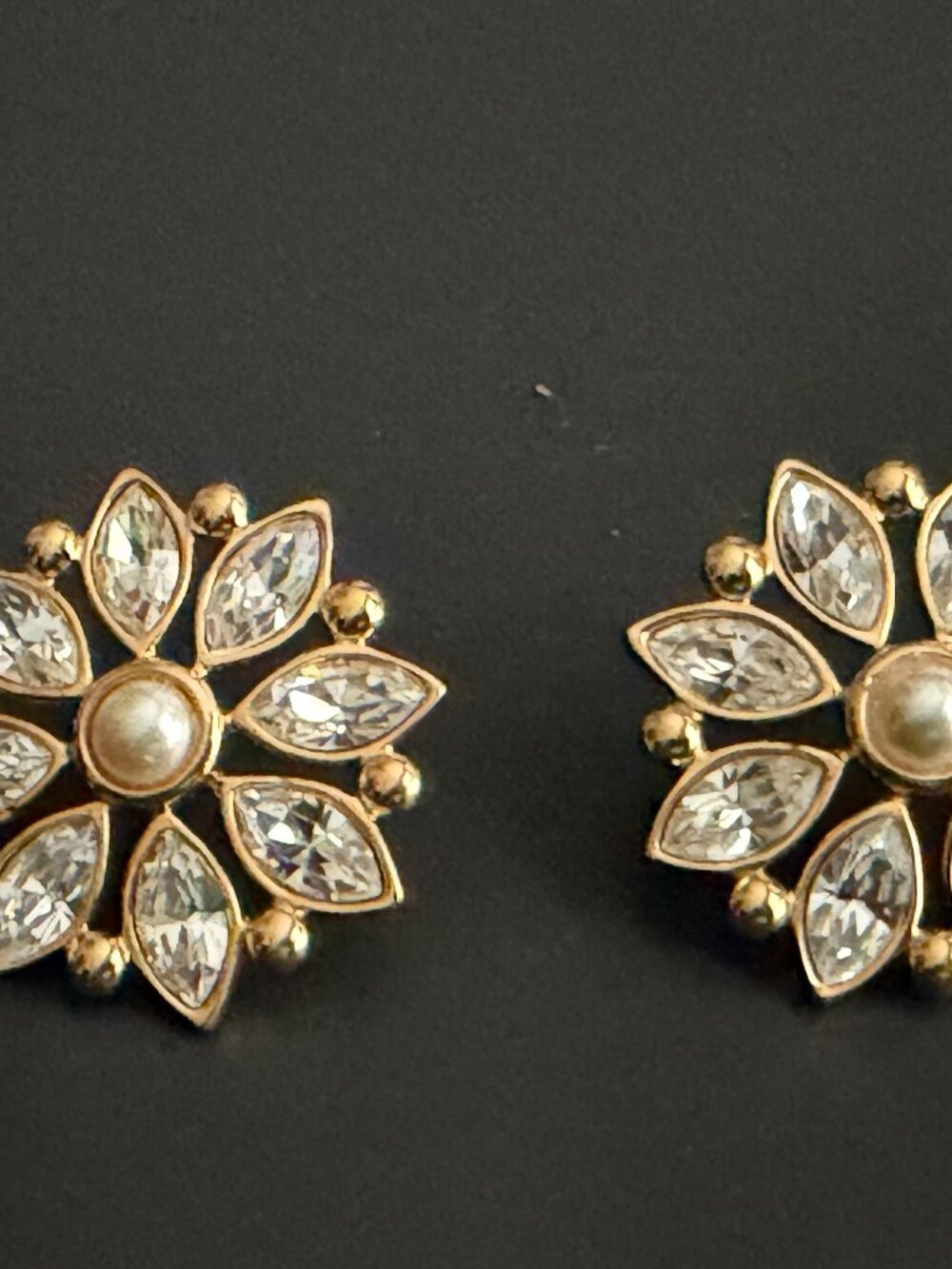 Napier Crystal Flower Earrings